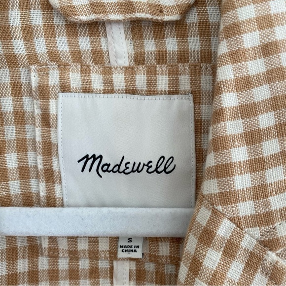 Madewell Linen Dorset Blazer in Gingham Check Plaid size S - Picture 12 of 15